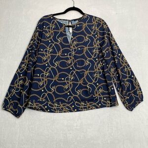 New Marc New York Long Sleeve Top Light Weight Career Work Corporate Attire M